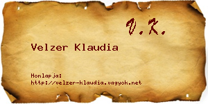 Velzer Klaudia névjegykártya